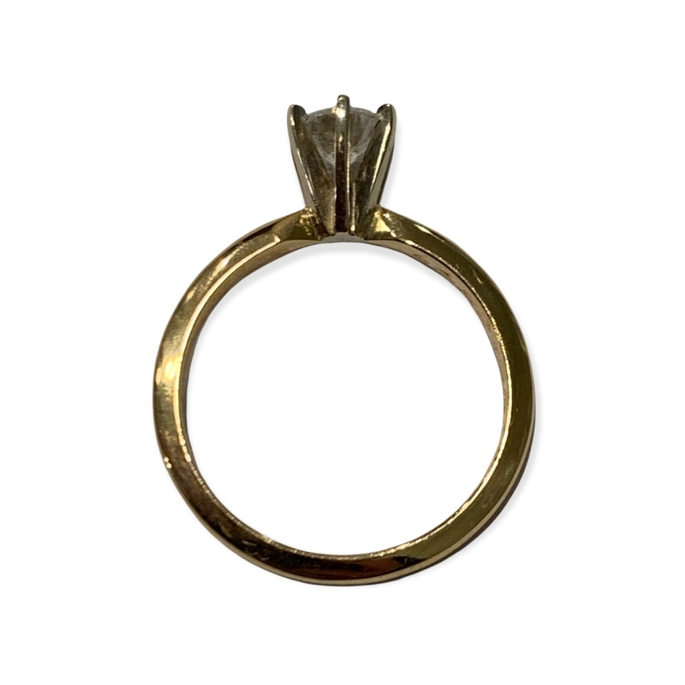 14k Yellow Gold Solitaire Diamond Ring - Picture 4 of 10
